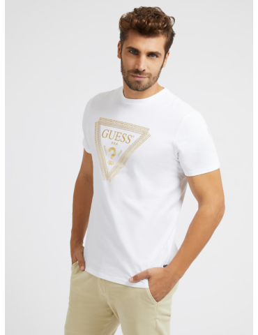 T-Shirt logo triangulaire plaquage - Guess