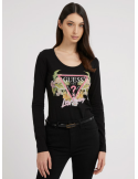 Tee-Shirt GUESS logo frontal strass