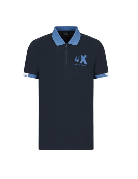 Polo Slim Fit Zippé A/X