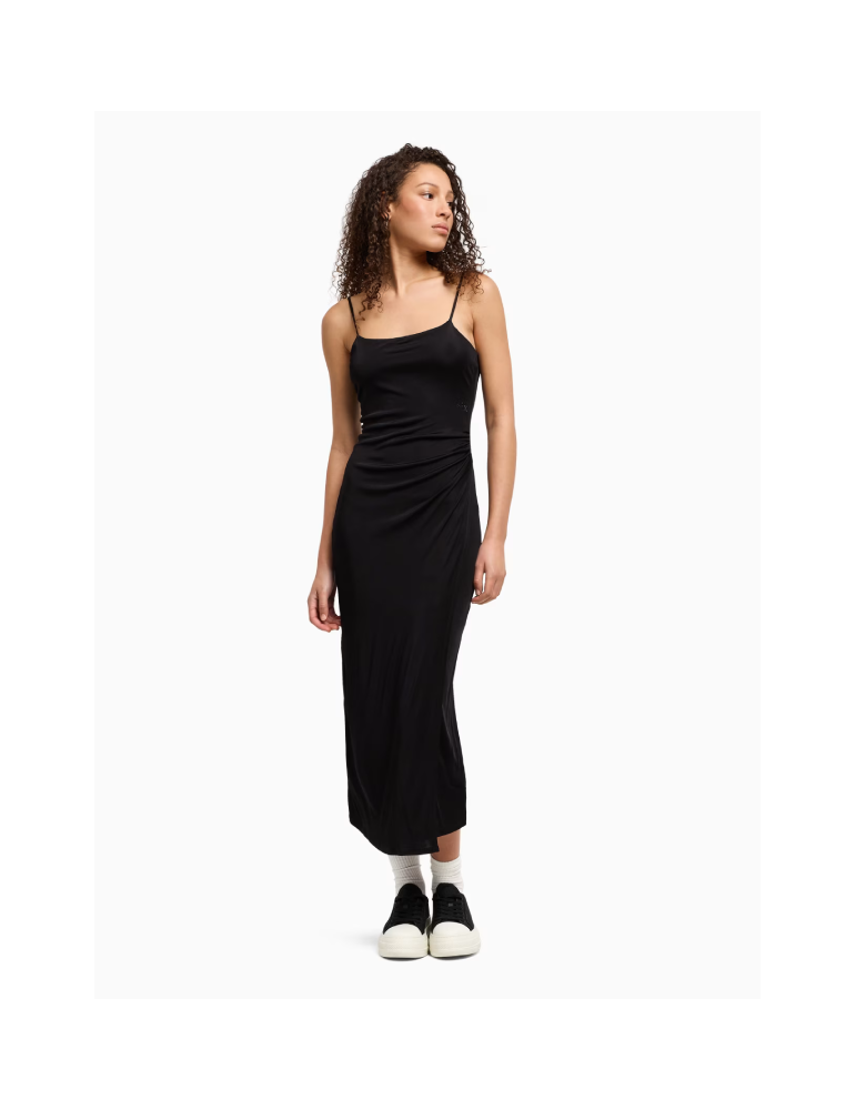 Robe longue en jersey avec drapé - A/X