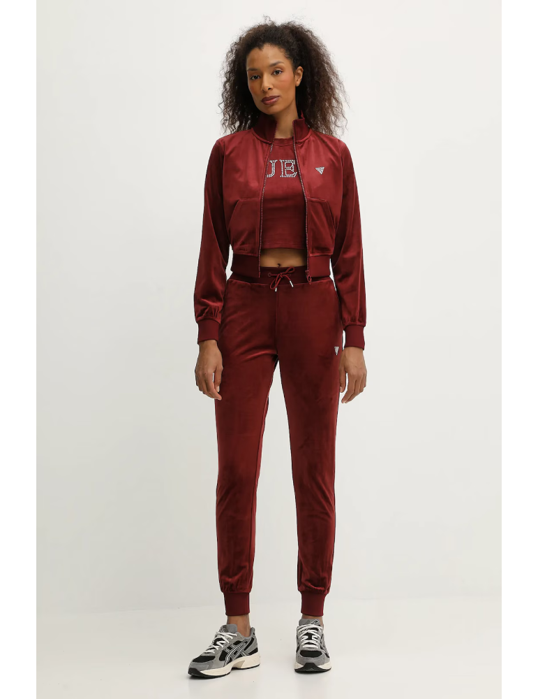 Sweat-shirt en velours à zip - GUESS