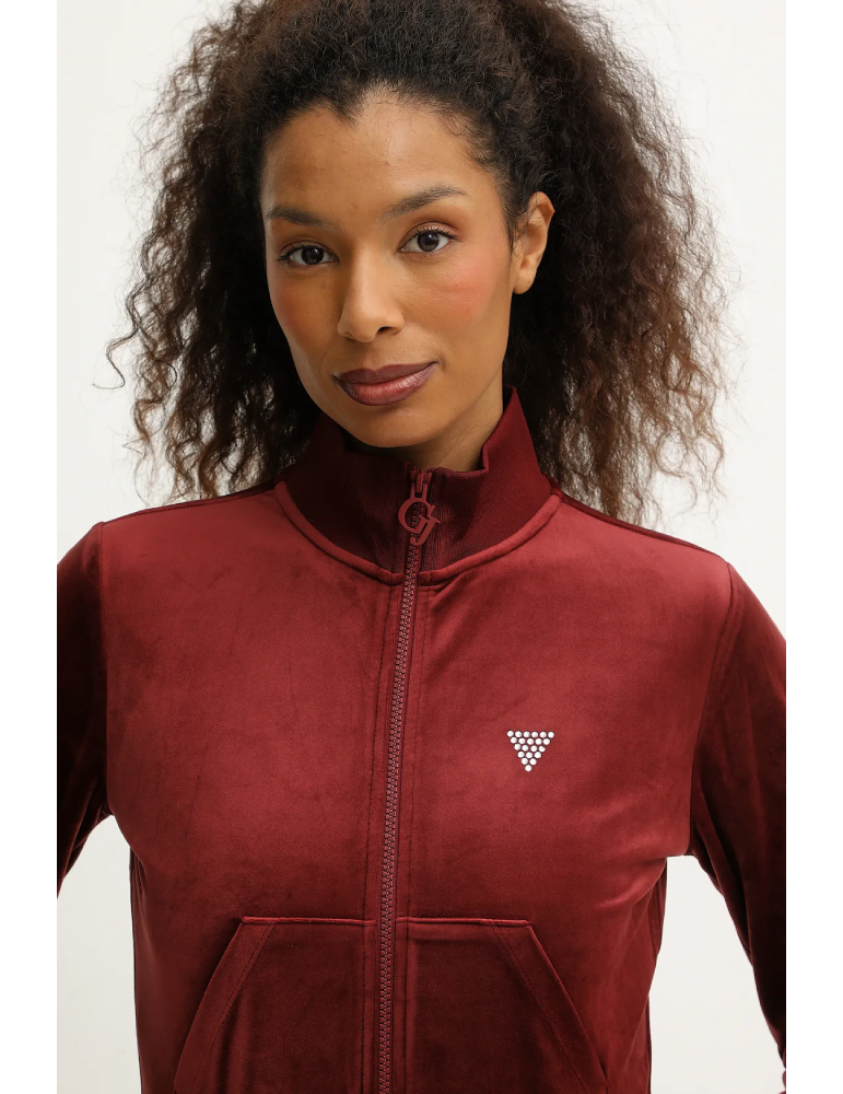 Sweat-shirt en velours à zip - GUESS