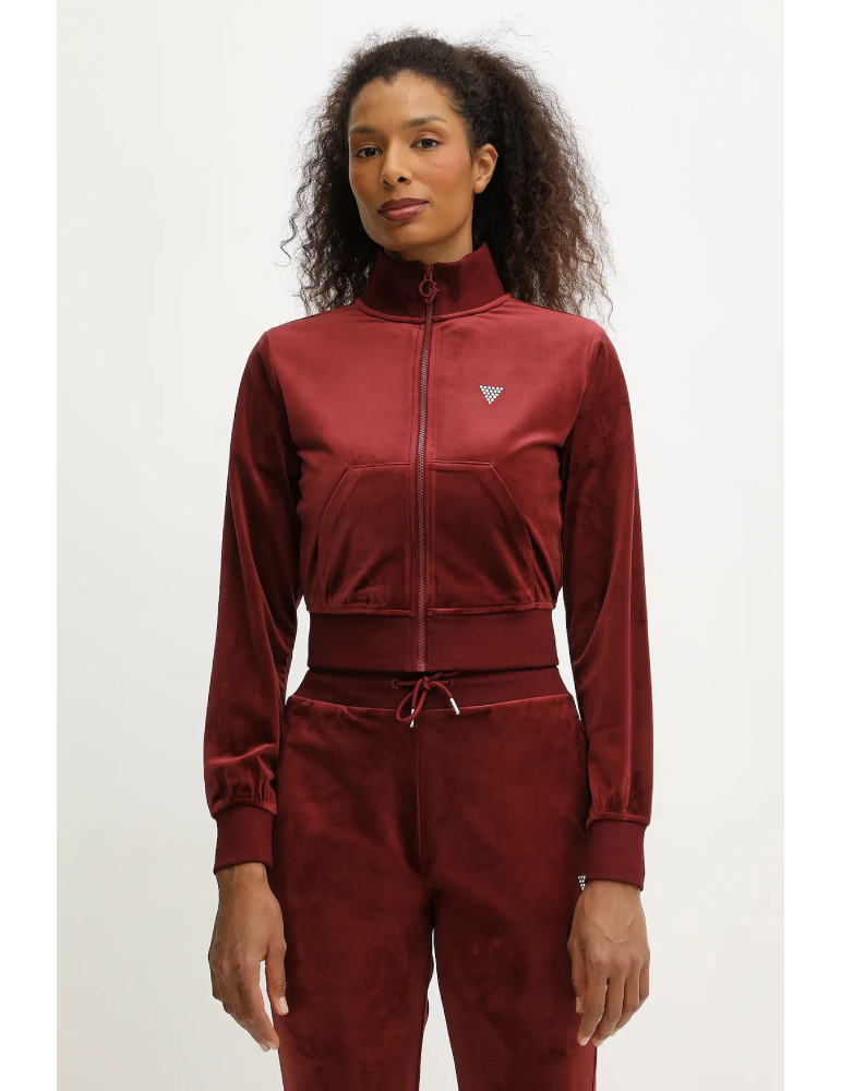 Sweat-shirt en velours à zip - GUESS