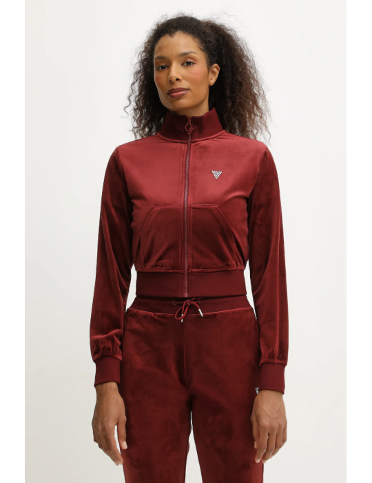 Sweat-shirt en velours à zip - GUESS