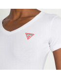 Tee-Shirt GUESS Col Rond uni avec logo triangle